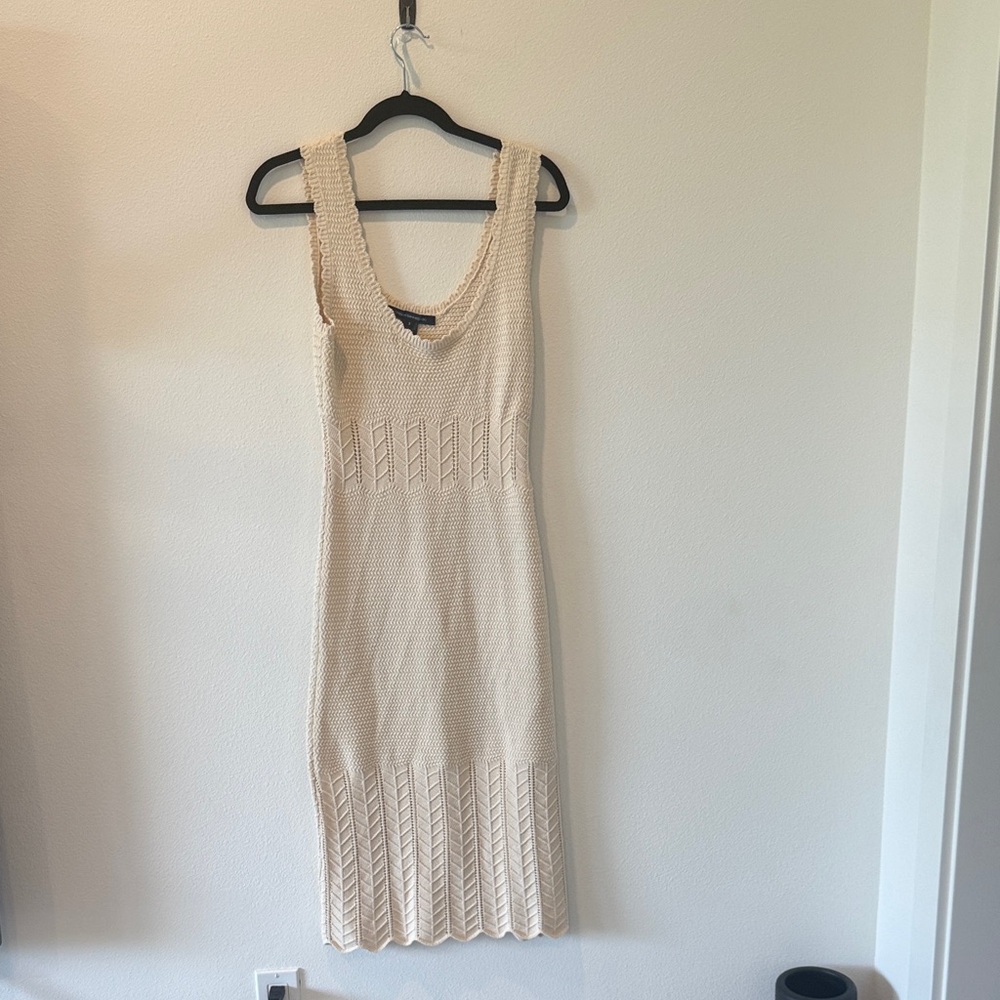 French Connection Cream Midi Dress NWT
